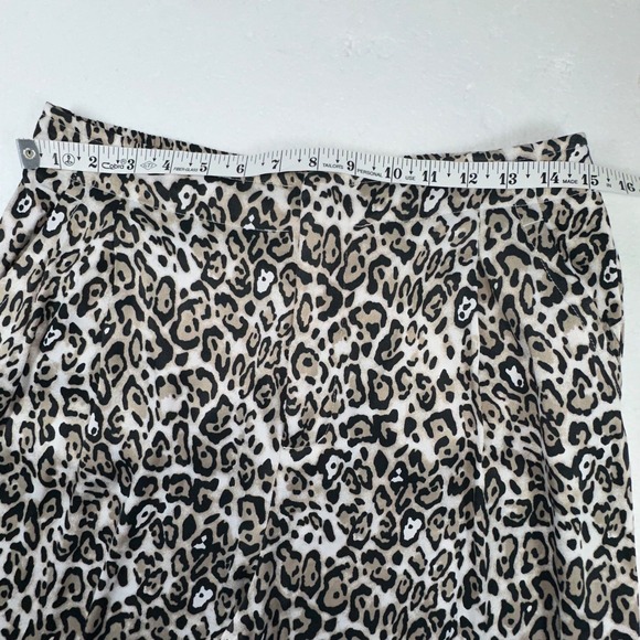 Maeve Leopard Print Wide Leg Pants Womens Size M Flowy Elegant Pleated - Picture 3 of 8